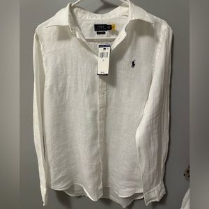 Ralph Lauren Linen Button down shirt. Never worn. NWT.